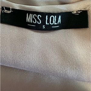 Miss Lola long satin dress with slit opening